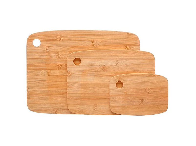 Lot de 3 Planches à Découper "Bambou" 38cm Naturel