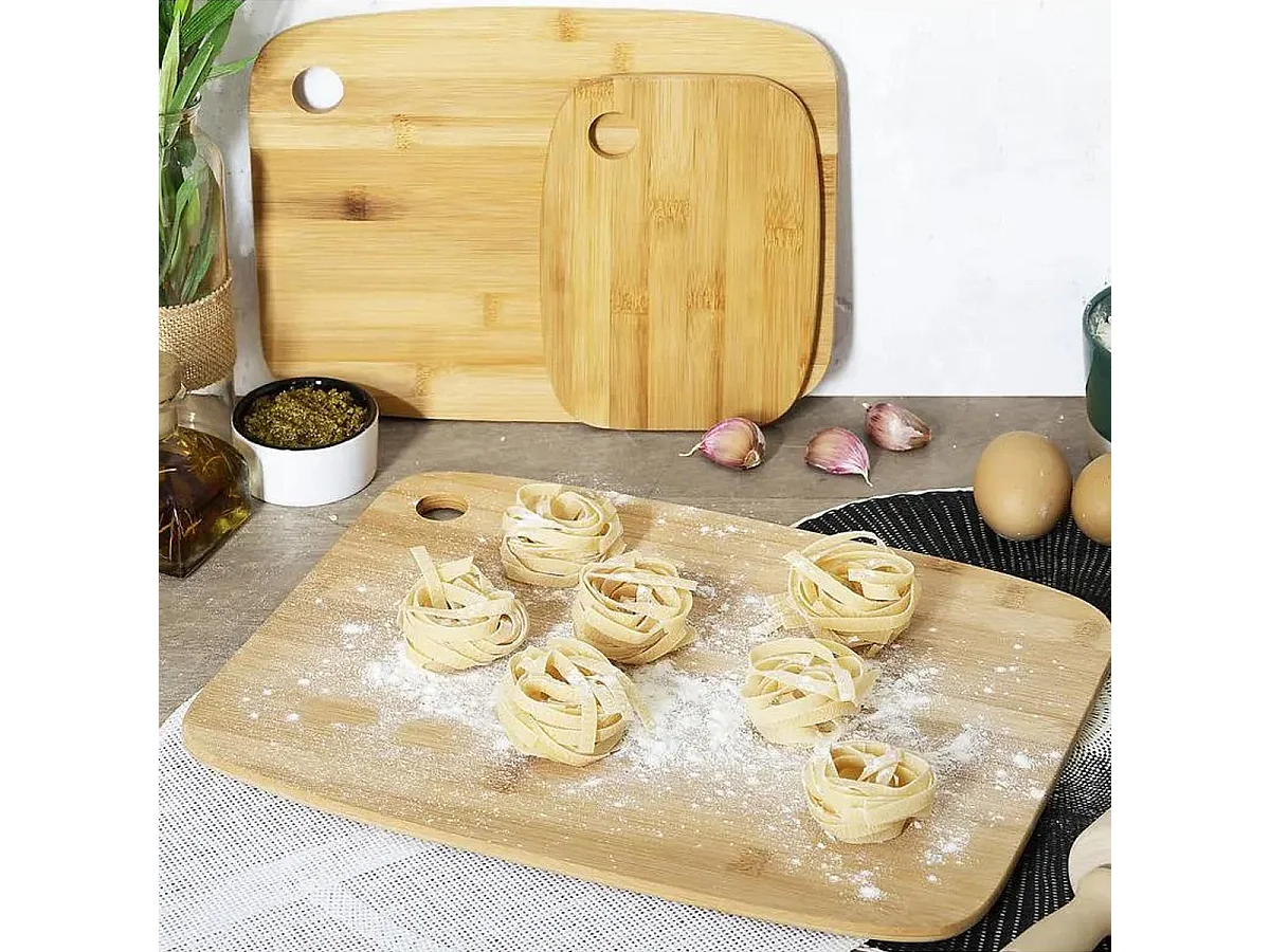 Lot de 3 Planches à Découper "Bambou" 38cm Naturel