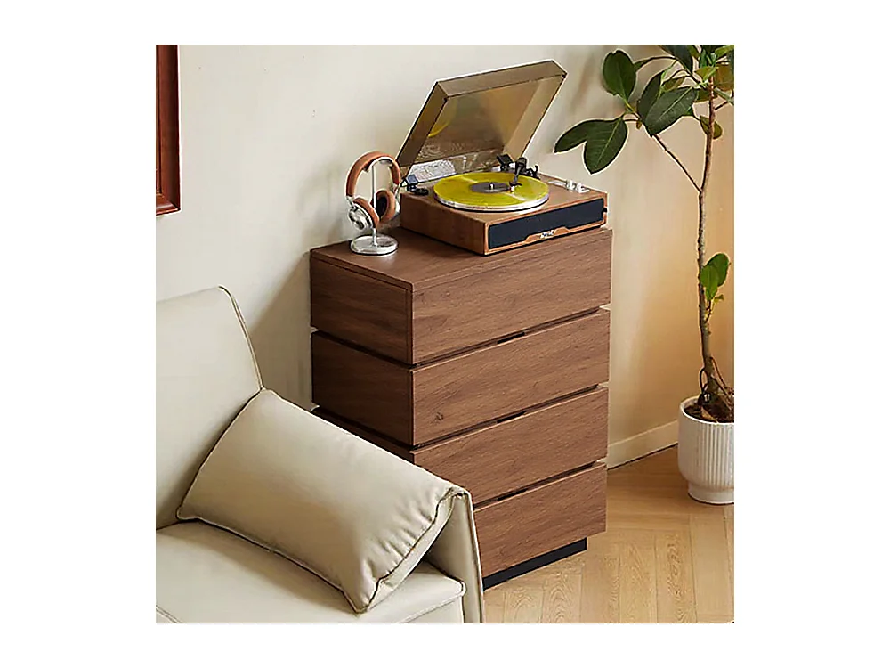 Commode étroite avec 4 tiroirs – Meuble de Rangement Moderne à l’Aspect Bois, Peu encombrant et Haut, idéal pour la Chambre, Le Salon ou Le Couloir, Largeur 40 cm