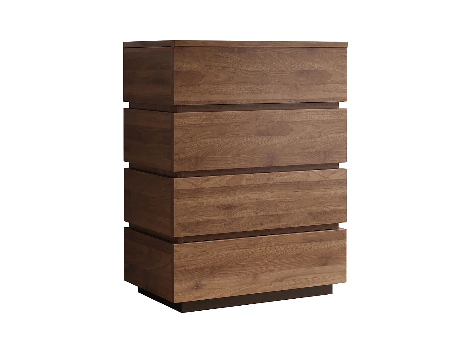 Commode étroite avec 4 tiroirs – Meuble de Rangement Moderne à l’Aspect Bois, Peu encombrant et Haut, idéal pour la Chambre, Le Salon ou Le Couloir, Largeur 40 cm