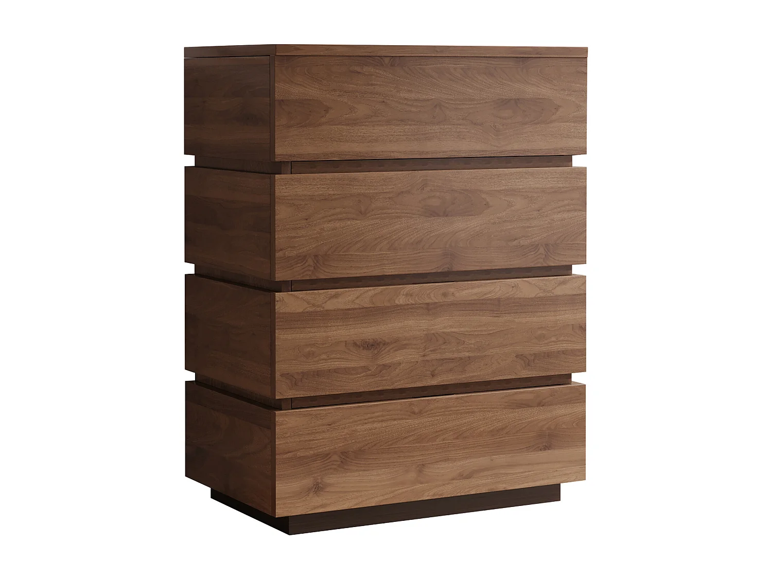 Commode étroite avec 4 tiroirs – Meuble de Rangement Moderne à l’Aspect Bois, Peu encombrant et Haut, idéal pour la Chambre, Le Salon ou Le Couloir, Largeur 40 cm