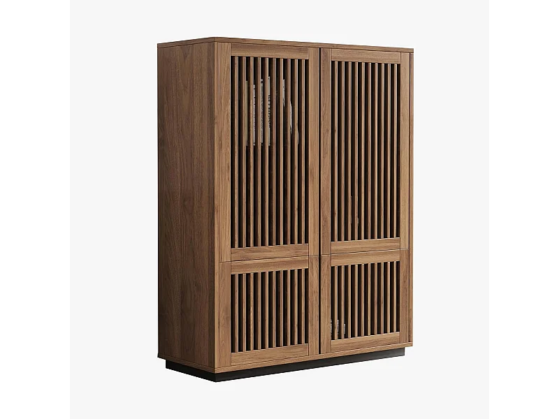 Nussbaum Schrank 120cm 4 Türen - Multifunktion Wohnen/Schlafen - Landhausstil - Kommode/Bibliothek