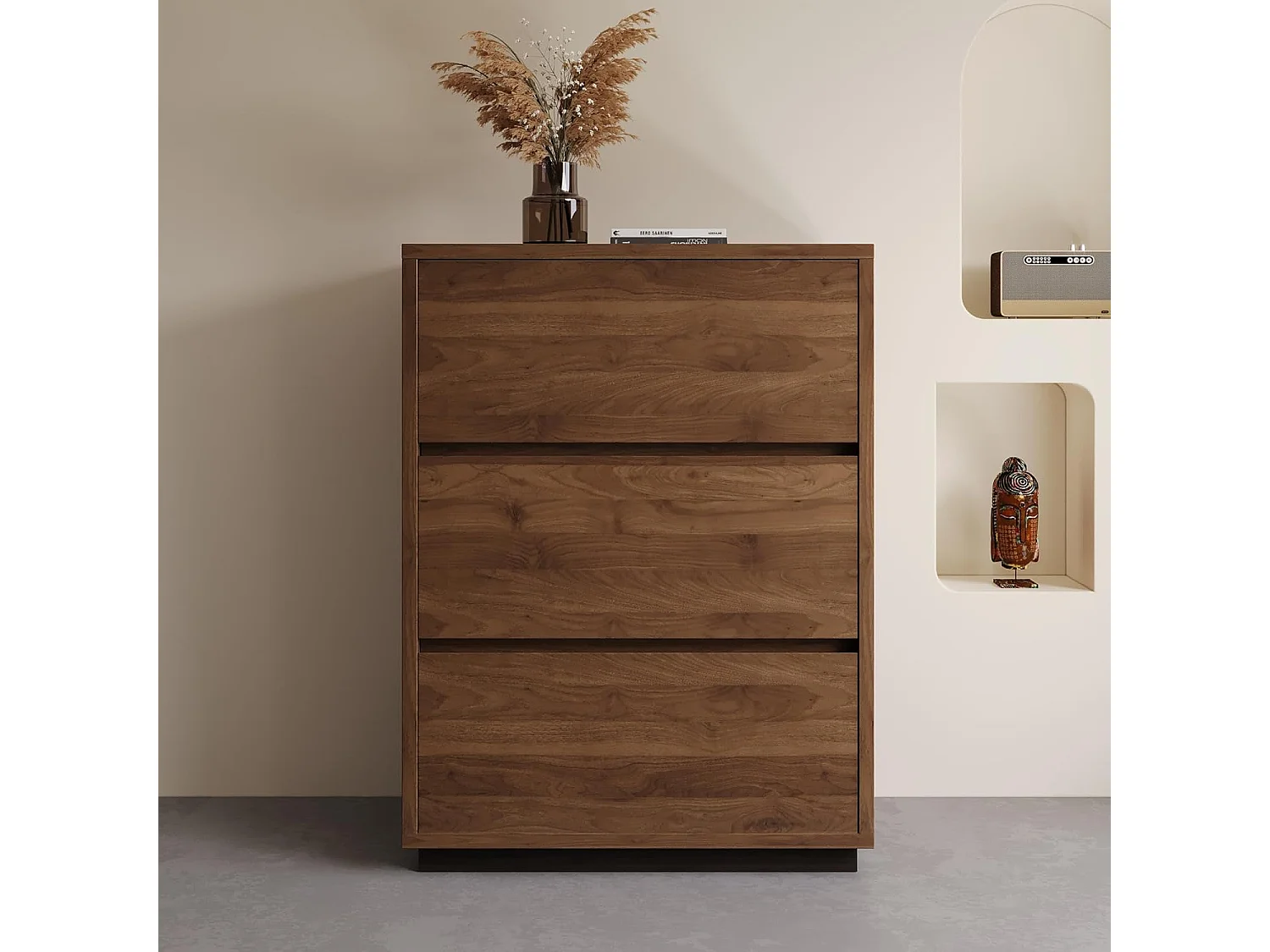 Schmale Kommode 40cm 3 Schubladen - Moderner Schrank für Schlafz, Wohnz, Flur