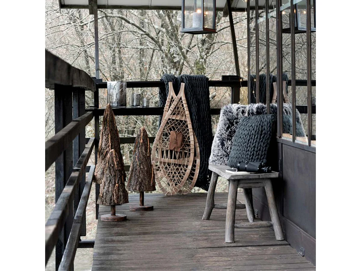 Coussin Imitation Fourrure "Longs" 45x45cm Gris