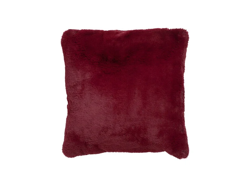 Cojín cuadrado de poliéster rojo de 45x45cm