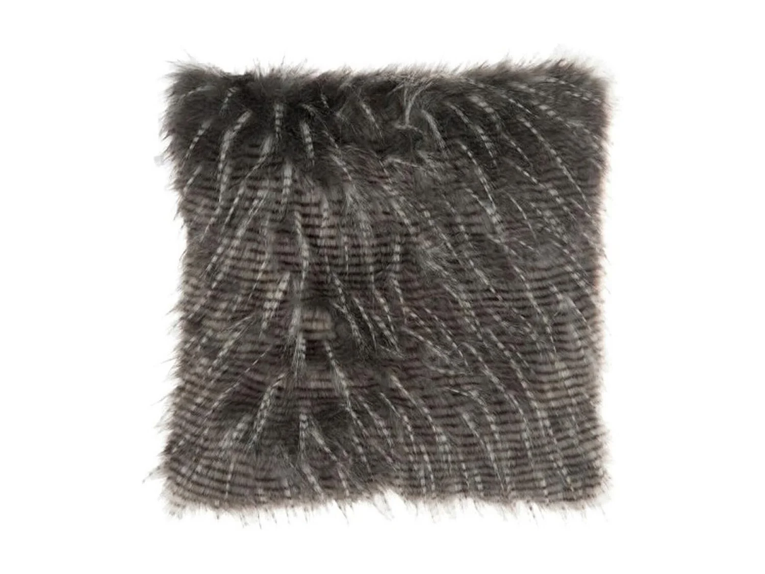 Cuscino quadrato in finta pelliccia grigia 51x51 cm