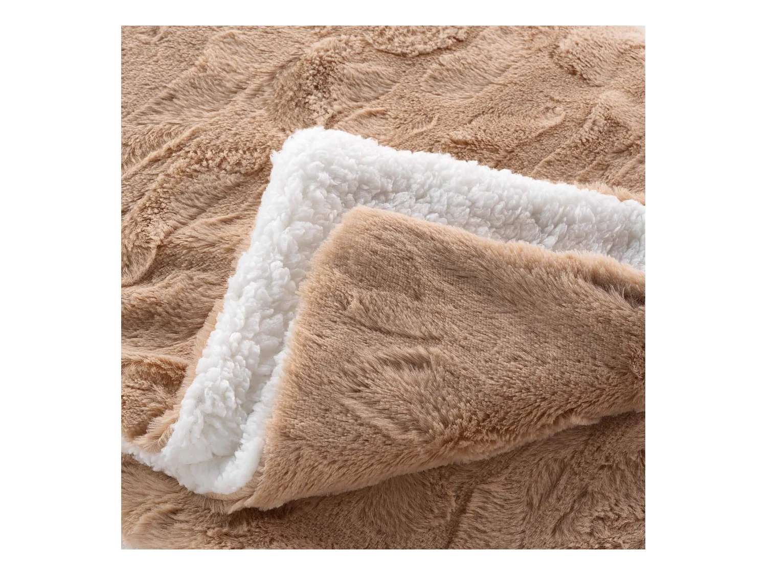 Plaid Imitation Fourrure "Foxy" 180x220cm Sable