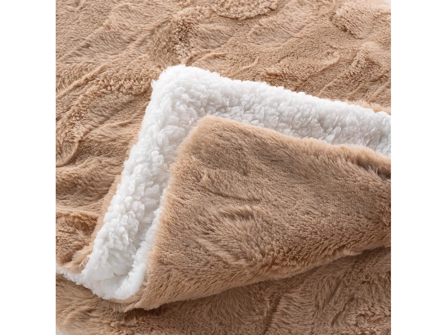 Plaid Imitation Fourrure "Foxy" 180x220cm Sable