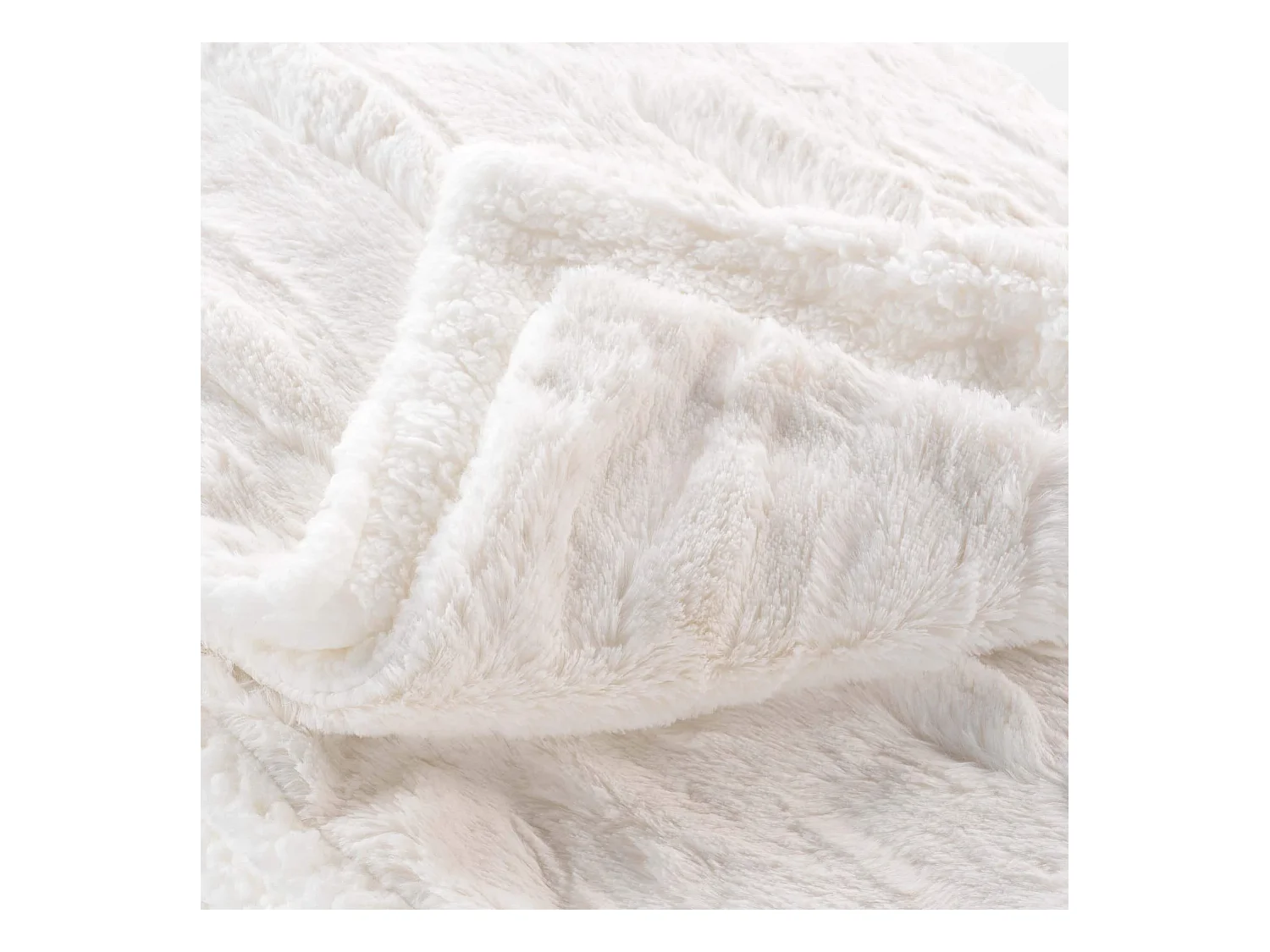 Plaid Imitation Fourrure "Foxy" 180x220cm Naturel