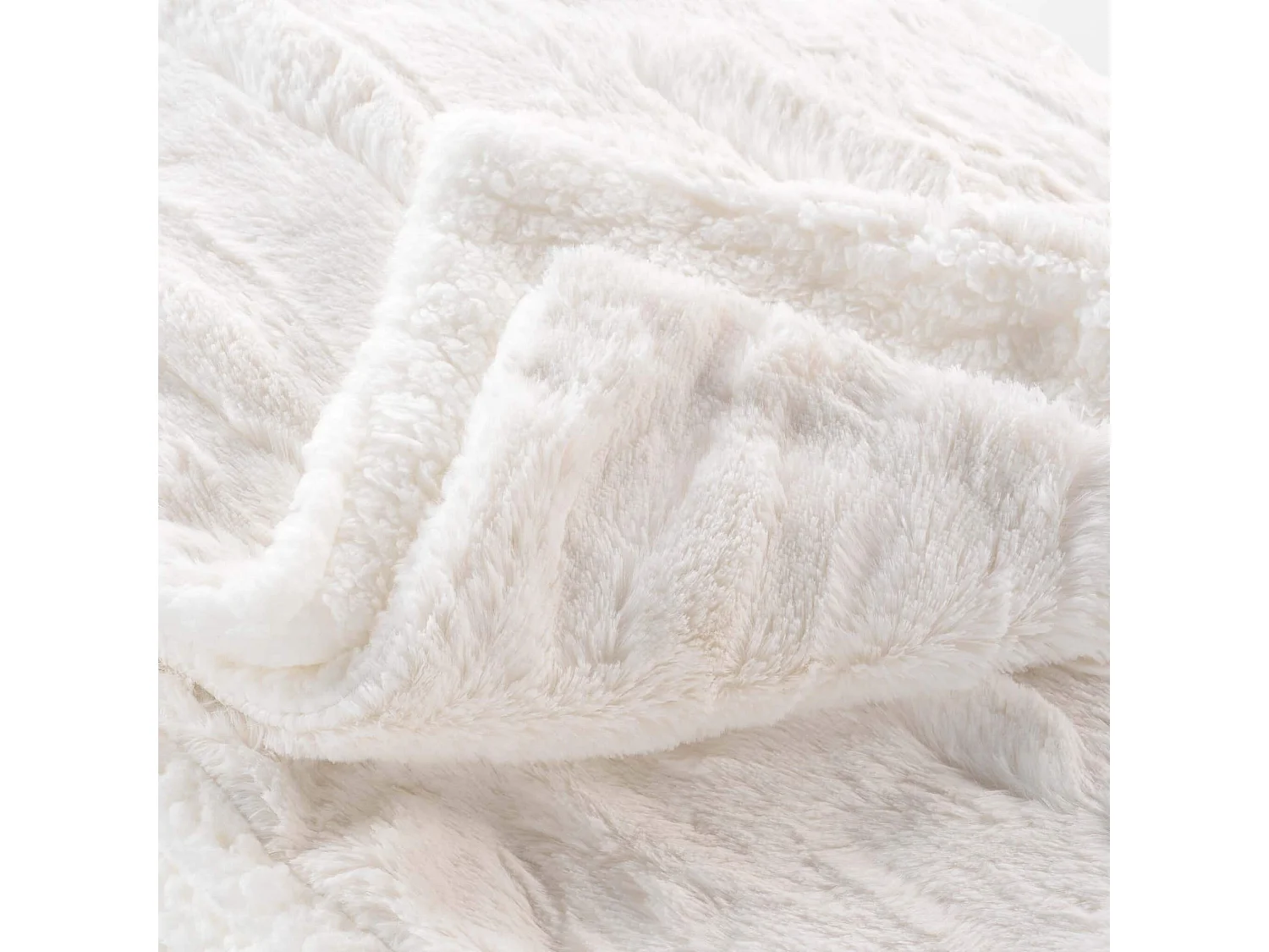 Plaid Imitation Fourrure "Foxy" 180x220cm Naturel