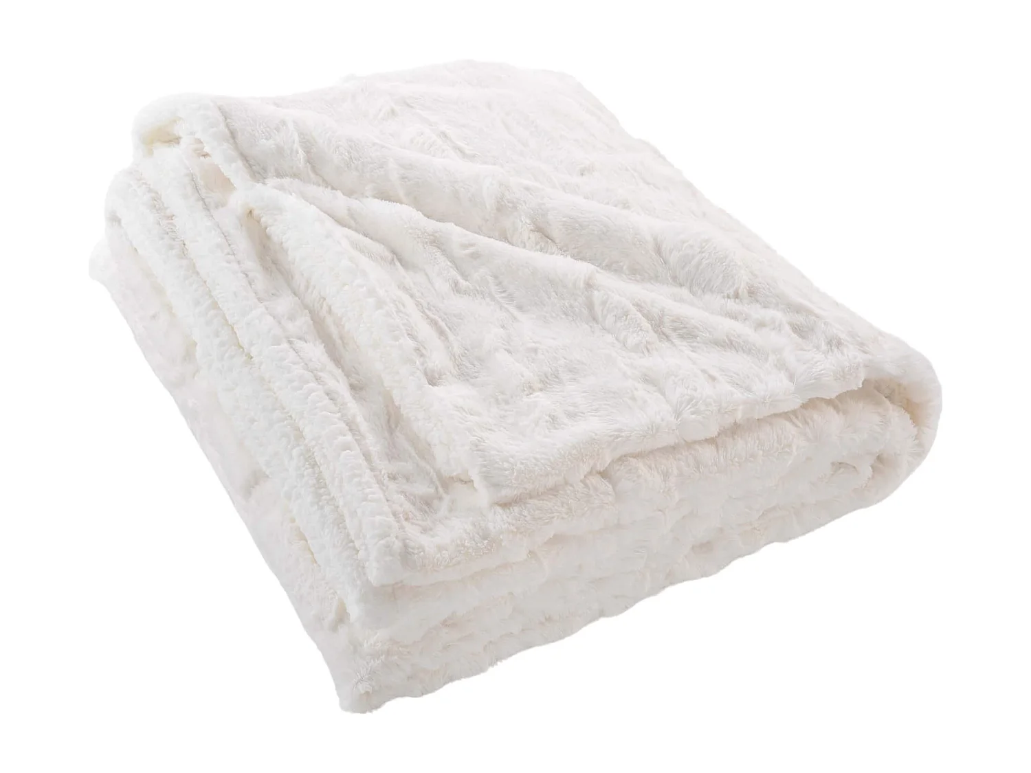 Plaid Imitation Fourrure "Foxy" 180x220cm Naturel