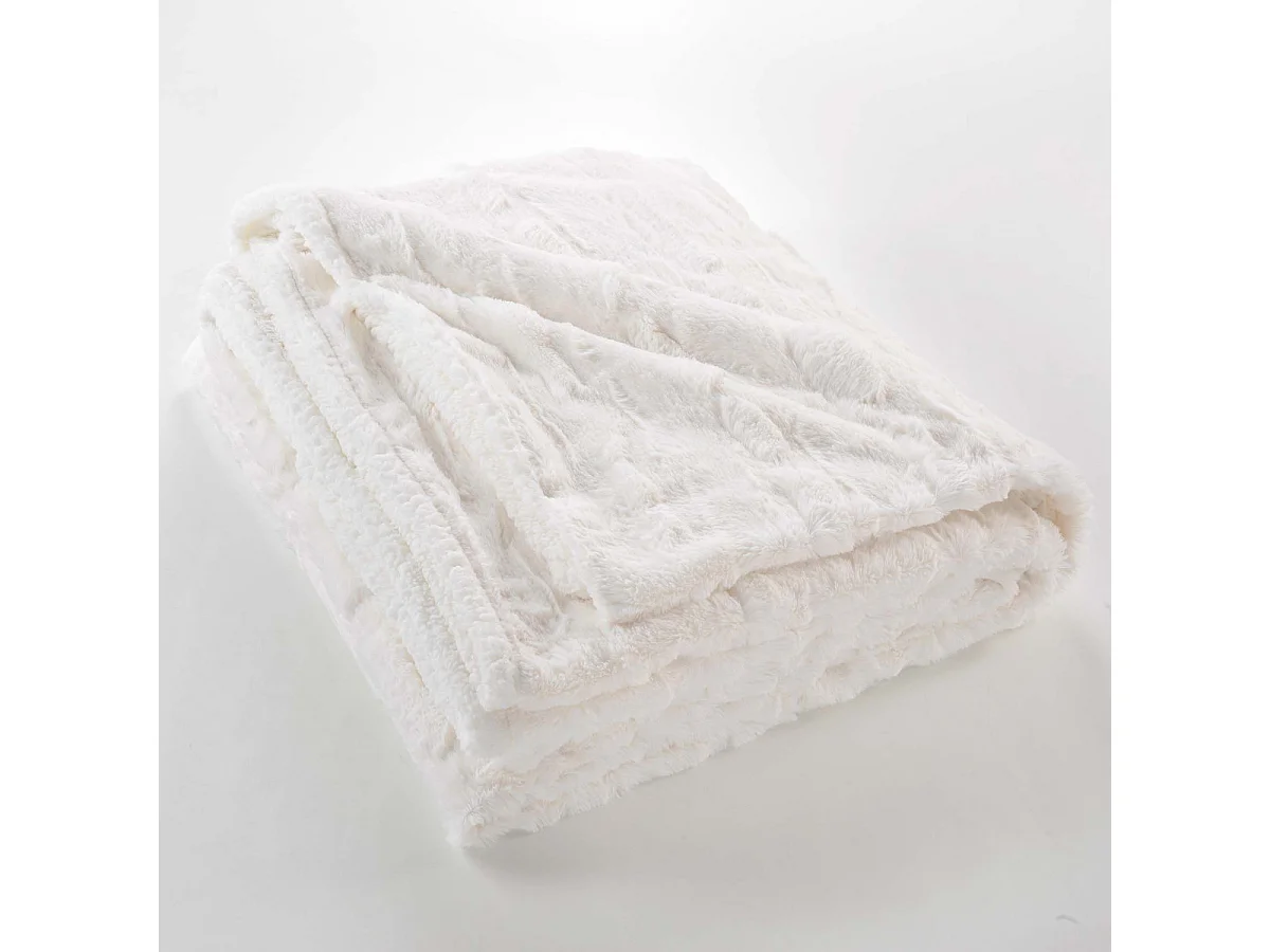 Manta de Imitação de Pele "Foxy" Natural 125x150cm Macia e Fofa