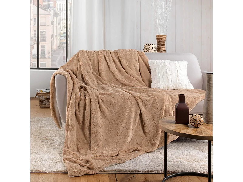 Manta de Imitação de Pele "Foxy" 125x150cm Reversível Sherpa Confortável e Macia - Certificado Oeko-TEX