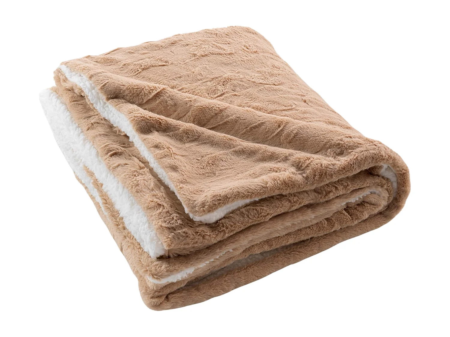 Plaid Imitation Fourrure "Foxy" 125x150cm Sable