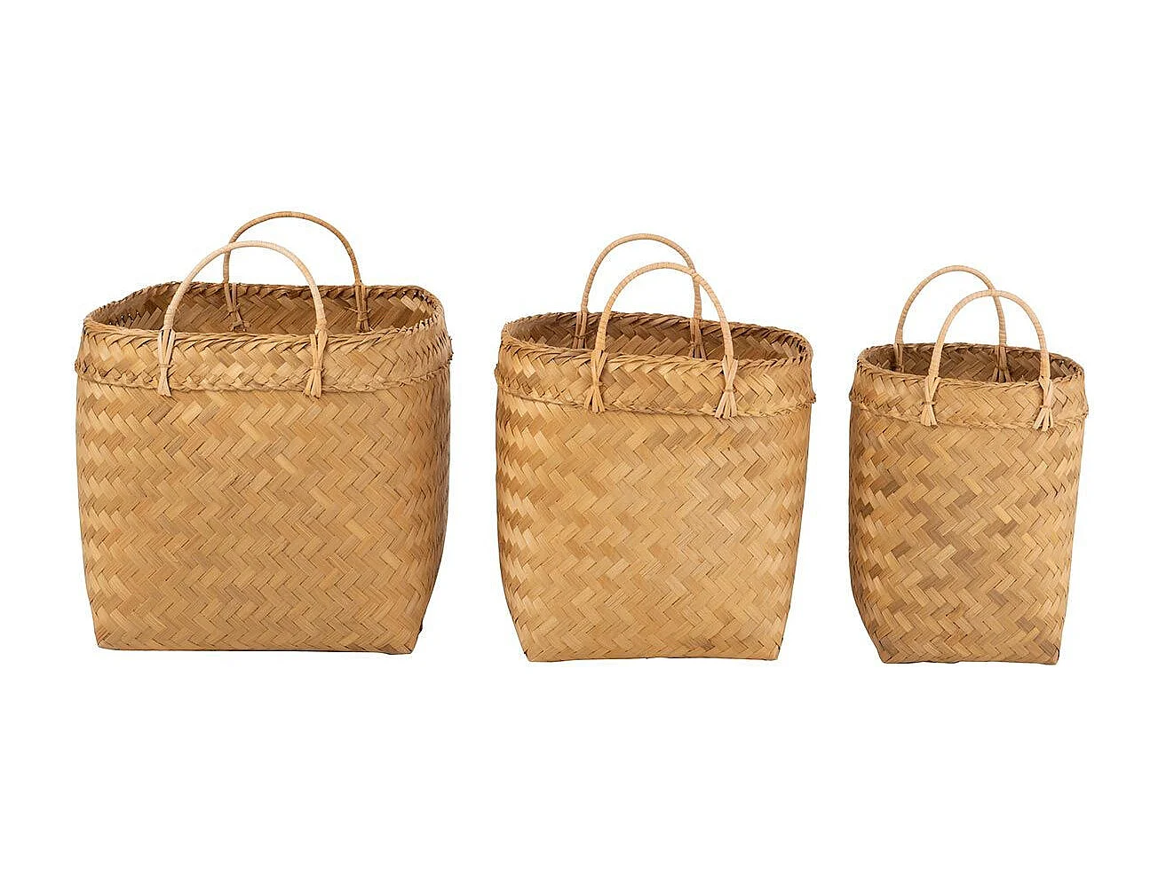 Lot de 3 Paniers Déco "Rotin" 50cm Naturel