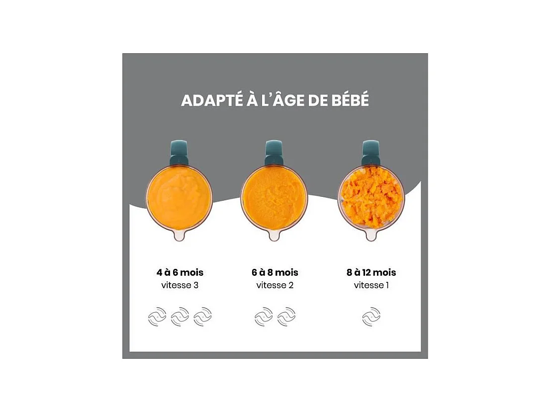 Babymoov Nutribaby+ - Robot Multifonctions 6 en 1 - Cuiseur-vapeur/Mixeur, Opal Green