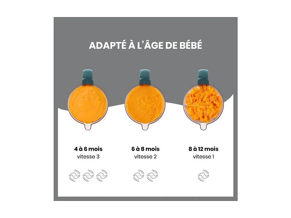 Babymoov Nutribaby+ - Robot Multifonctions 6 en 1 - Cuiseur-vapeur/Mixeur, Opal Green