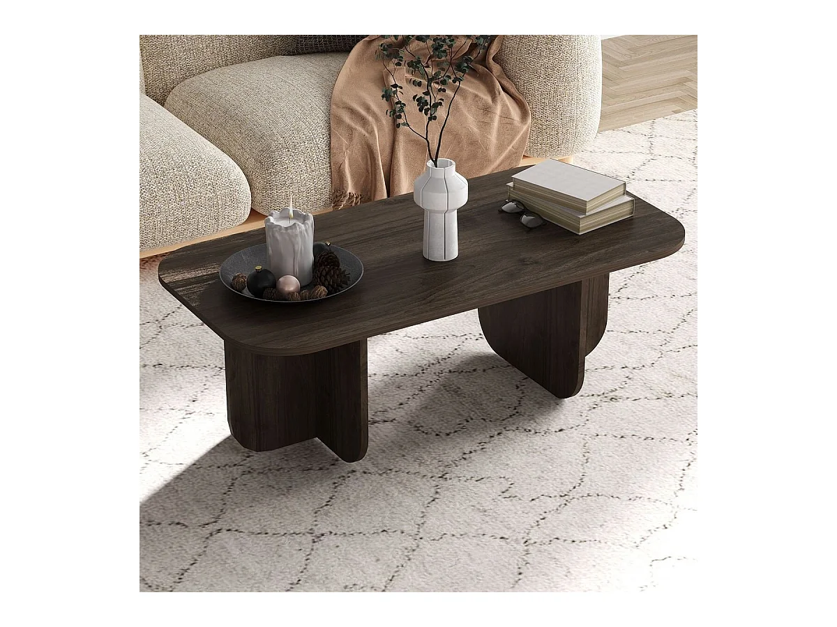 Table basse rectangulaire avec plateau aux bords arrondis L120 cm - BECAJ