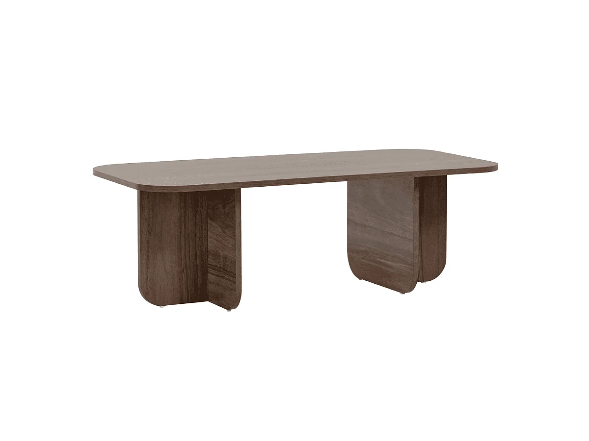 Table basse rectangulaire avec plateau aux bords arrondis L120 cm - BECAJ