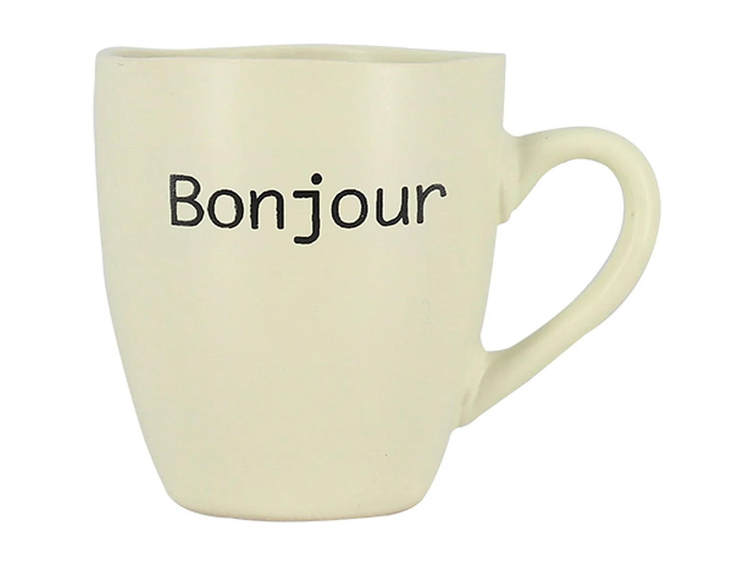 Novastyl - Lot 6 Tasses Bonjour 20cl En Gres Blanc