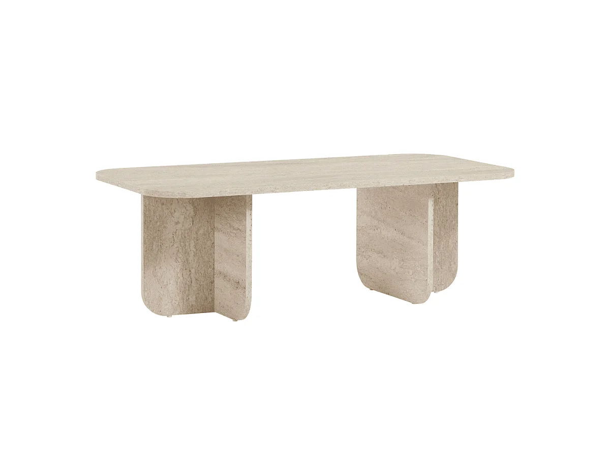 Table basse rectangulaire avec plateau aux bords arrondis L120 cm - BECAJ