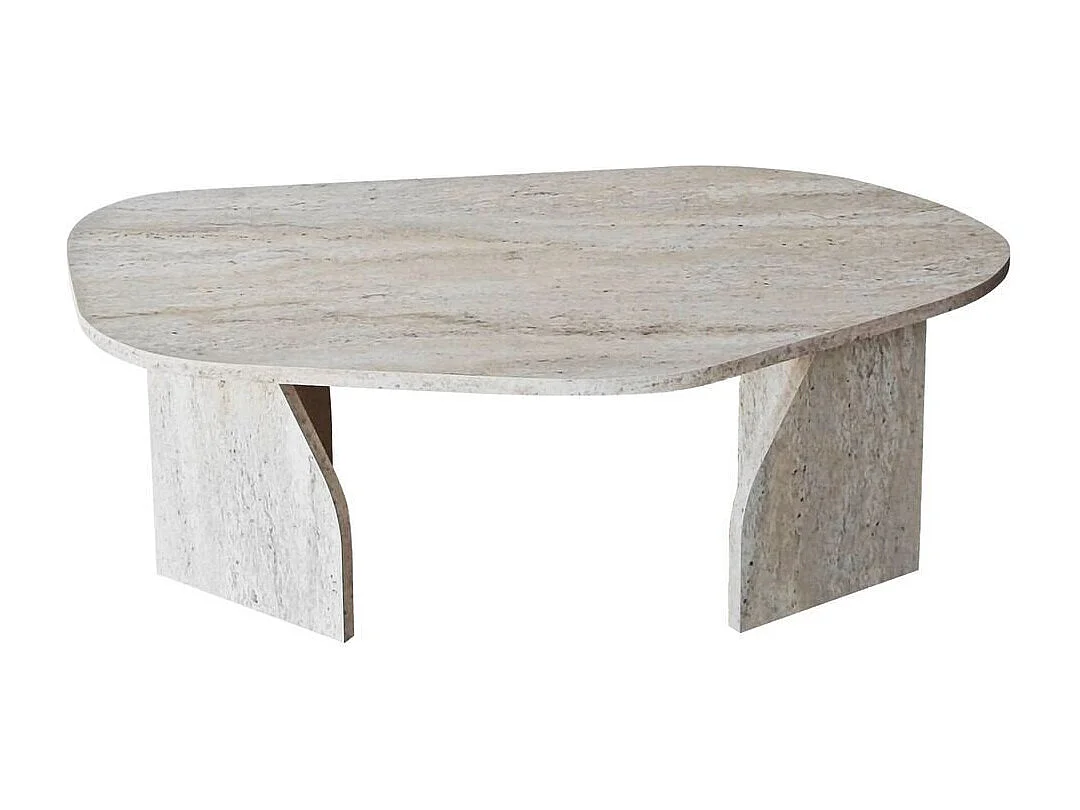 Table basse avec plateau de forme organique et pieds larges L100 cm - ROCK
