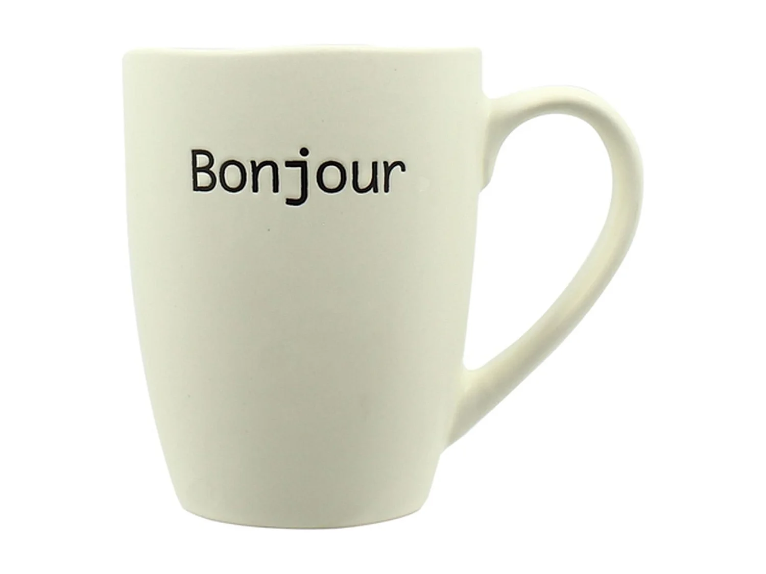 Novastyl - Lot 6 Mugs Bonjour 38cl En Gres Blanc