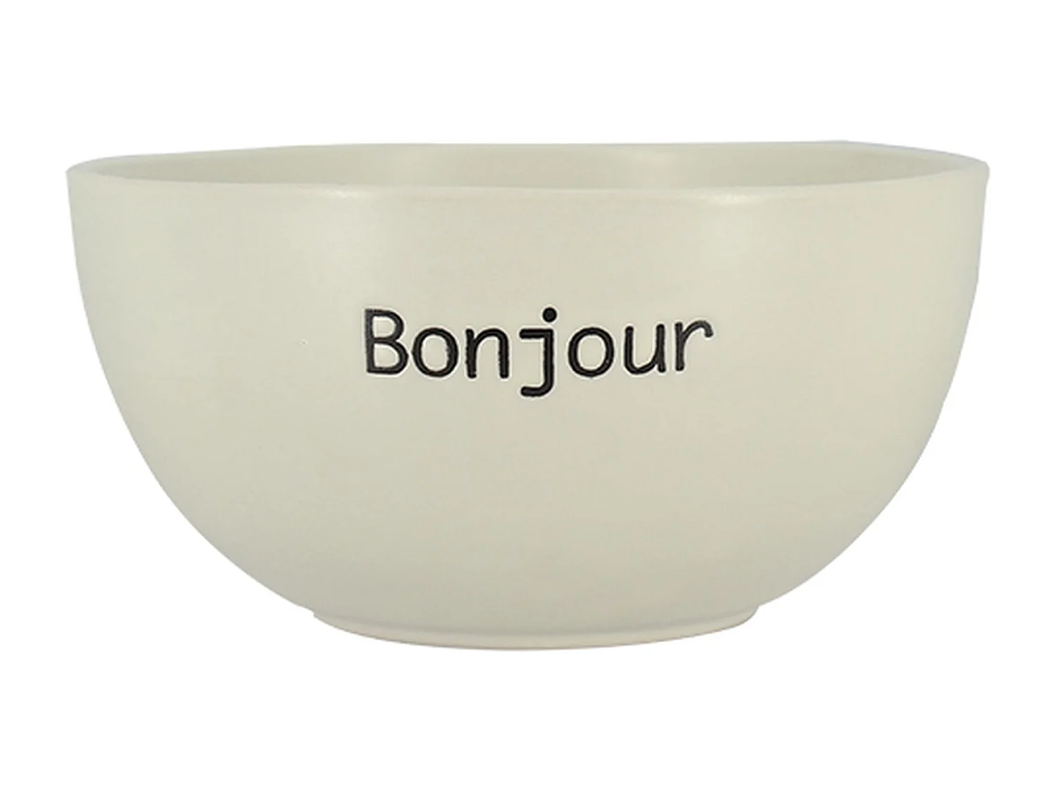 Novastyl - Lot 6 Bols Bonjour 58cl En Gres Blanc