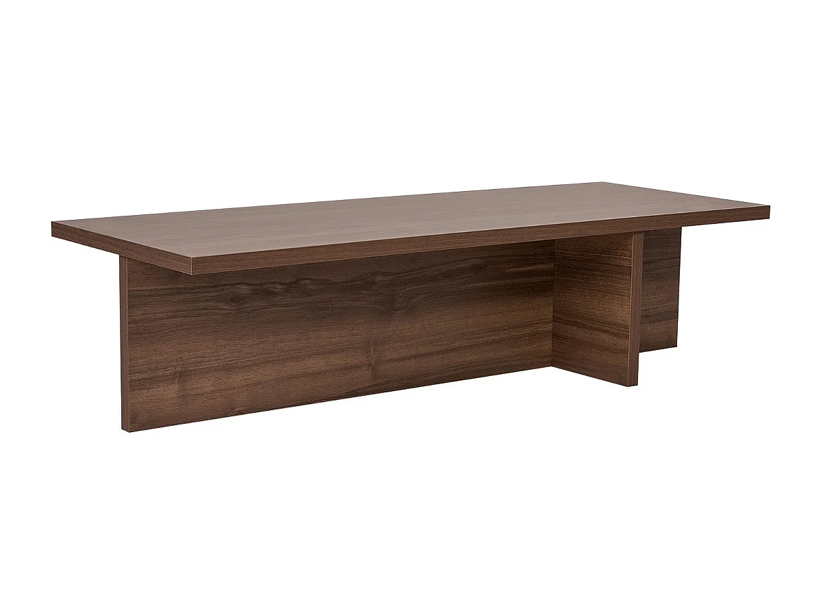 Table basse avec plateau rectangulaire et pied asymétrique L120 cm - HARBOR