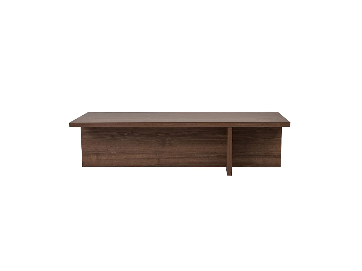 Table basse avec plateau rectangulaire et pied asymétrique L120 cm - HARBOR