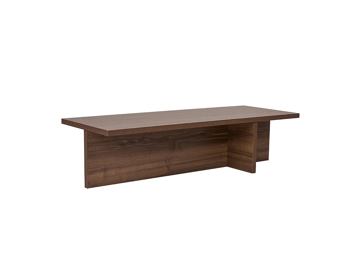 Table basse avec plateau rectangulaire et pied asymétrique L120 cm - HARBOR