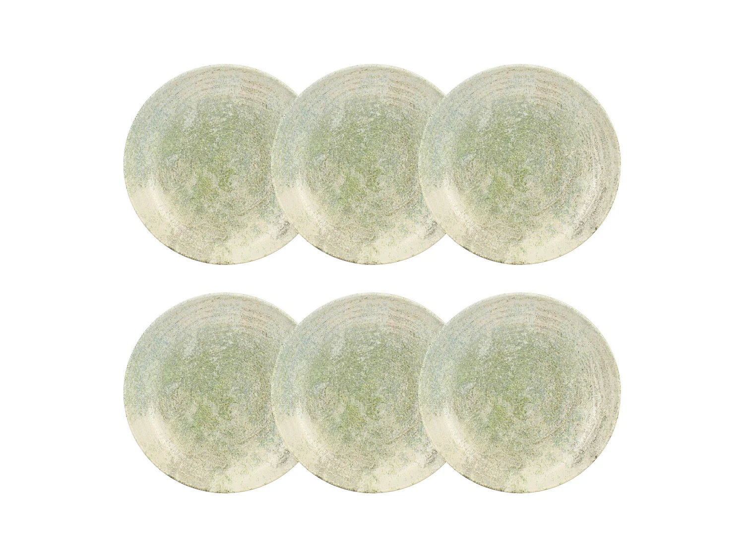 Novastyl - Lot 6 Assiettes Creuses Natura 21cm En Porcelaine