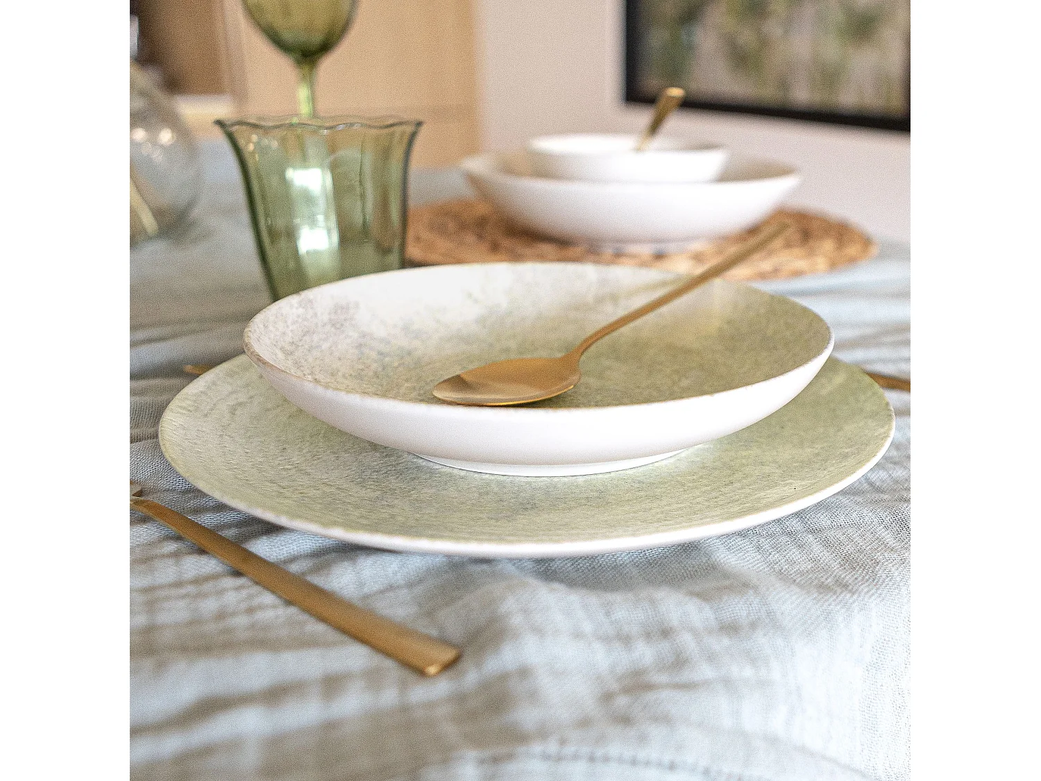 Novastyl - Lot 6 Assiettes Creuses Natura 21cm En Porcelaine