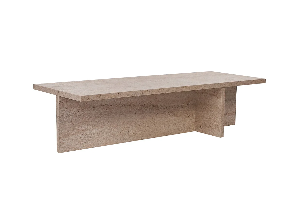 Table basse avec plateau rectangulaire et pied asymétrique L120 cm - HARBOR