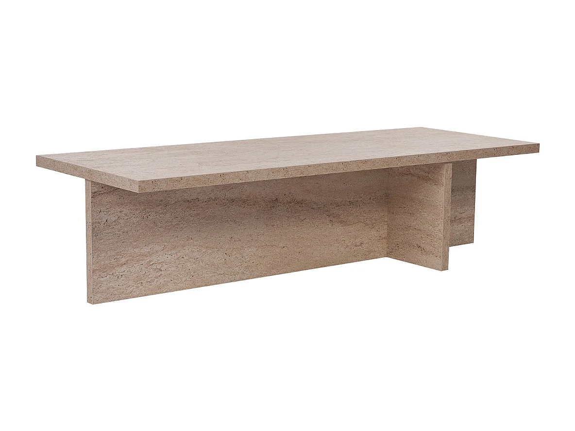 Table basse avec plateau rectangulaire et pied asymétrique L120 cm - HARBOR