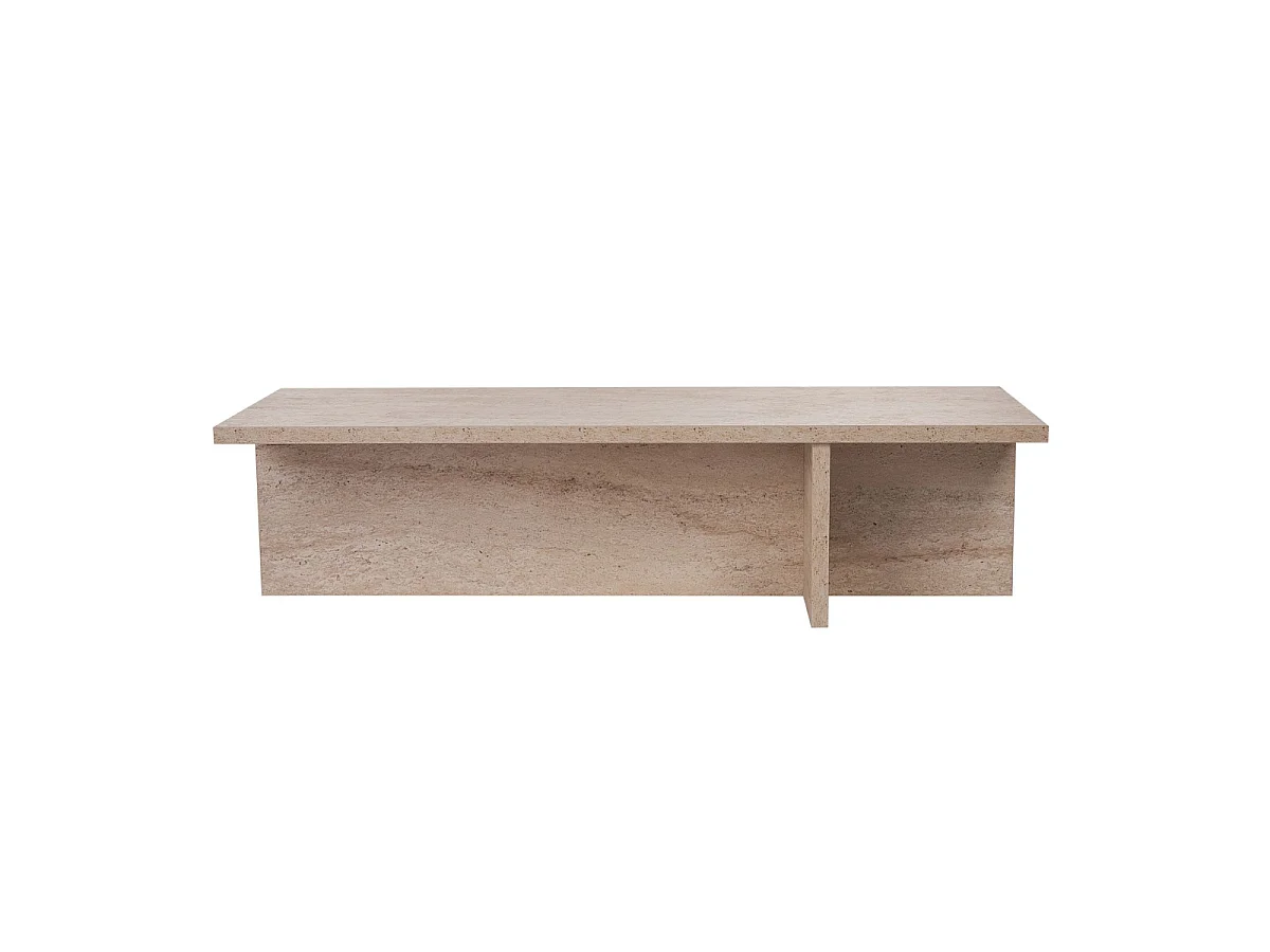 Couchtisch mit rechteckiger Platte und asymmetrischem Fuß L120 cm - HARBOR