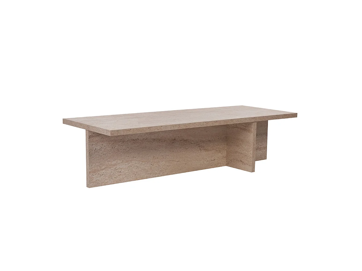 Couchtisch mit rechteckiger Platte und asymmetrischem Fuß L120 cm - HARBOR