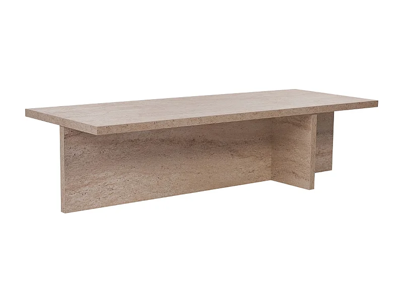 Couchtisch mit rechteckiger Platte und asymmetrischem Fuß L120 cm - HARBOR