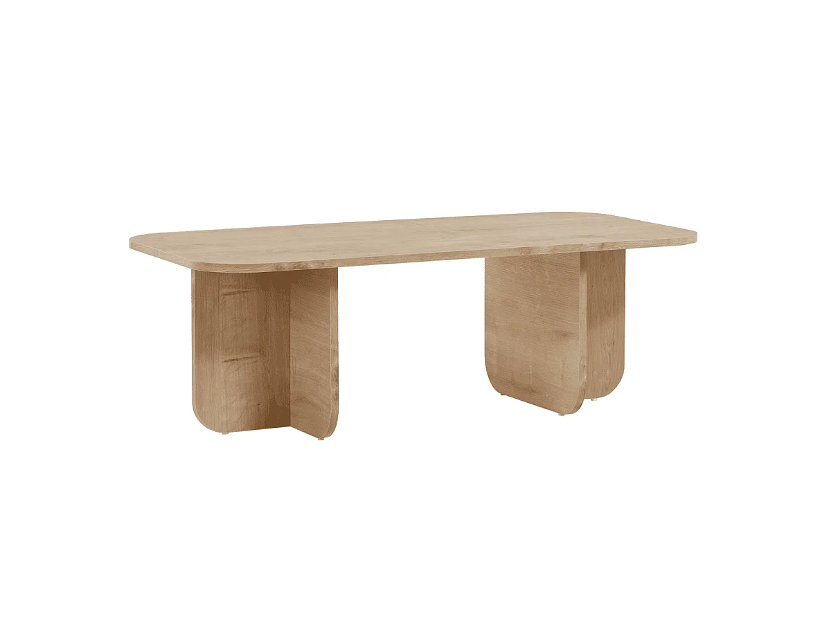 Table basse rectangulaire avec plateau aux bords arrondis L120 cm - BECAJ