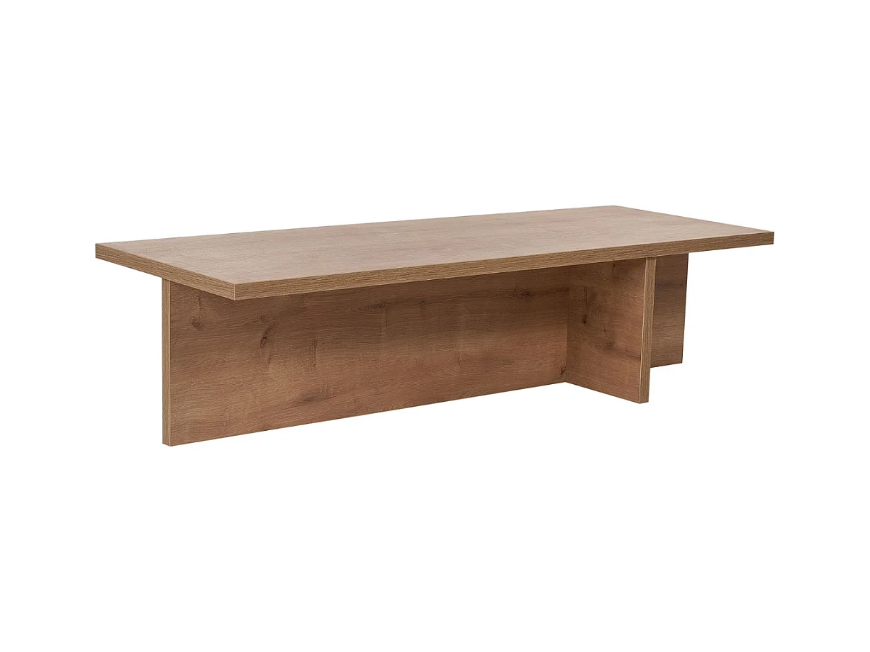 Table basse avec plateau rectangulaire et pied asymétrique L120 cm - HARBOR
