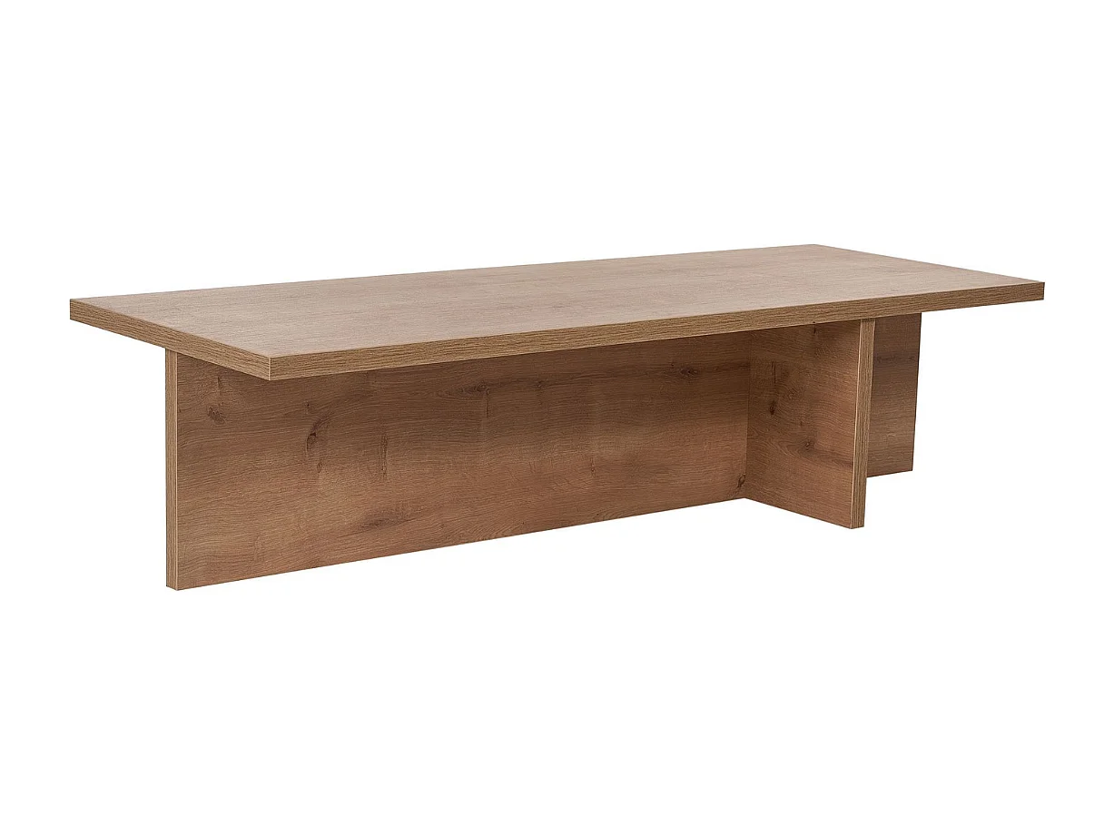 Salontafel met rechthoekig blad en asymmetrische poot L120 cm - HARBOR