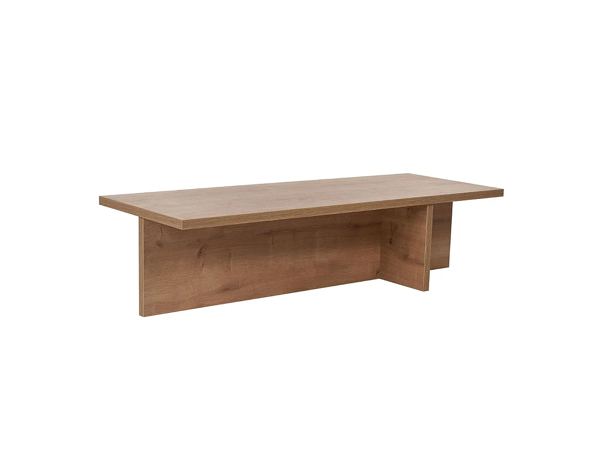 Table basse avec plateau rectangulaire et pied asymétrique L120 cm - HARBOR