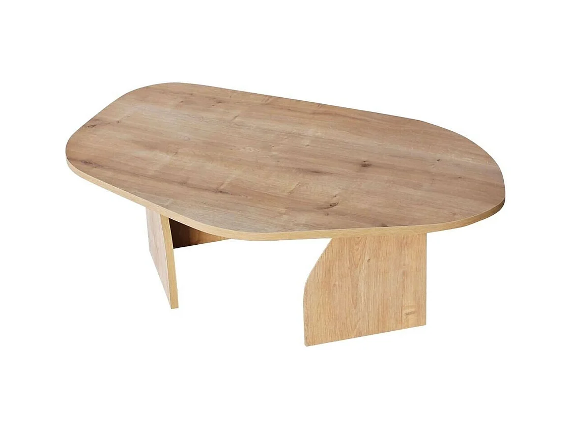 Table basse avec plateau de forme organique et pieds larges L105 cm - ROCK