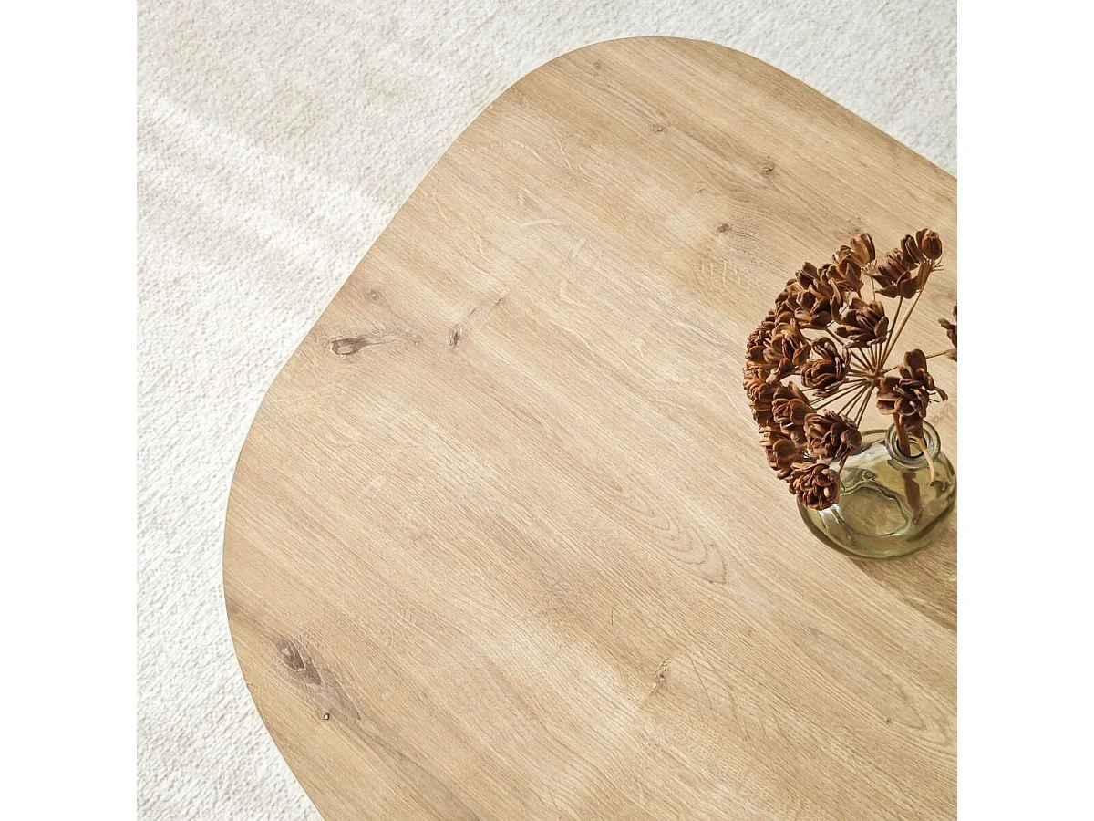 Table basse avec plateau de forme organique et pieds larges L105 cm - ROCK