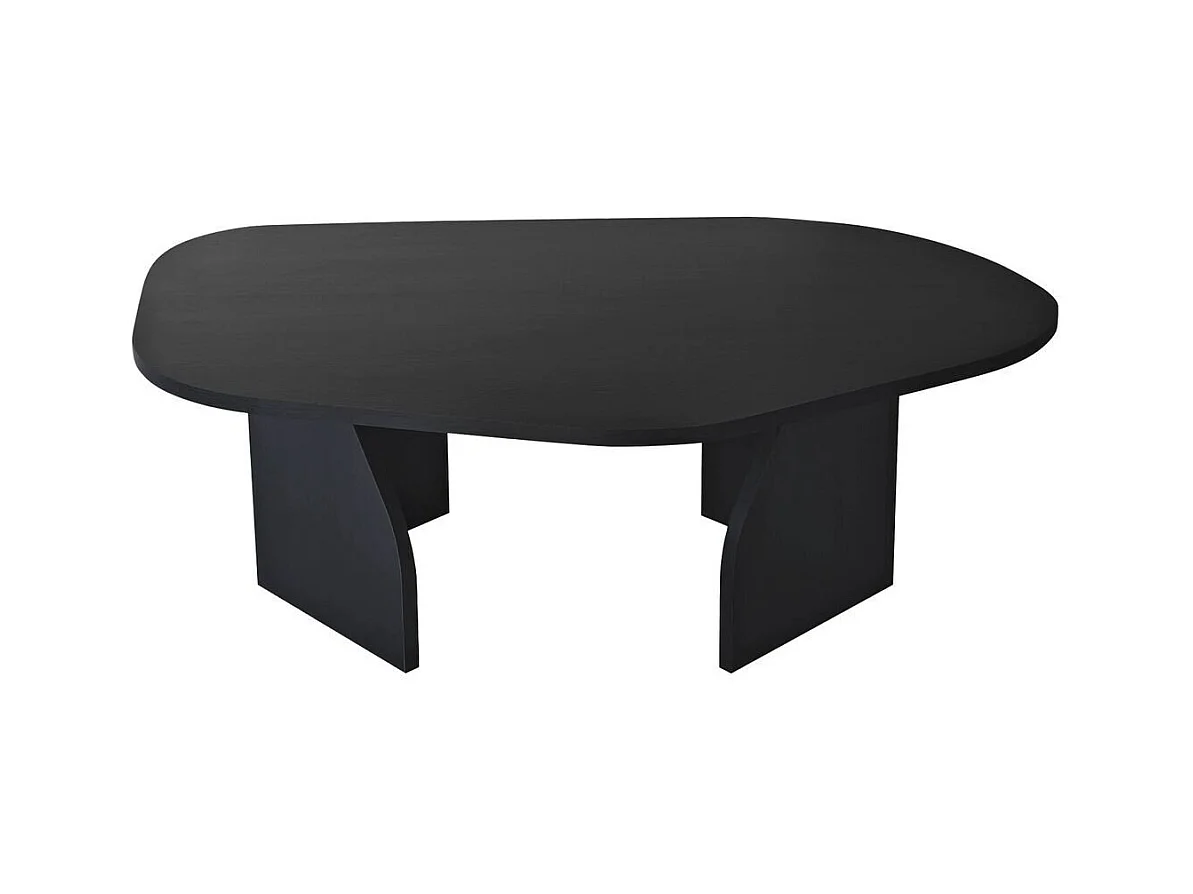 Table basse avec plateau de forme organique et pieds larges L105 cm - ROCK