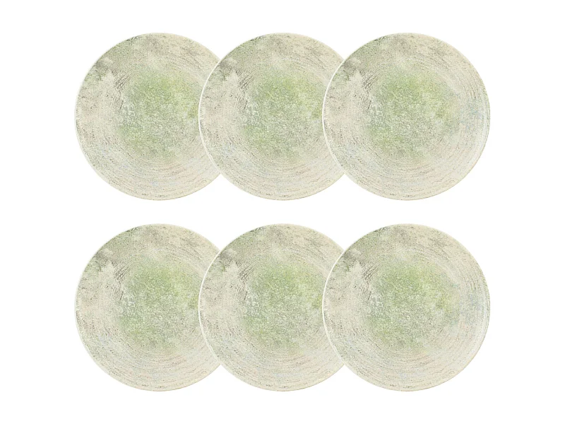 Novastyl - Lot 6 Assiettes Plates Natura 26cm En Porcelaine