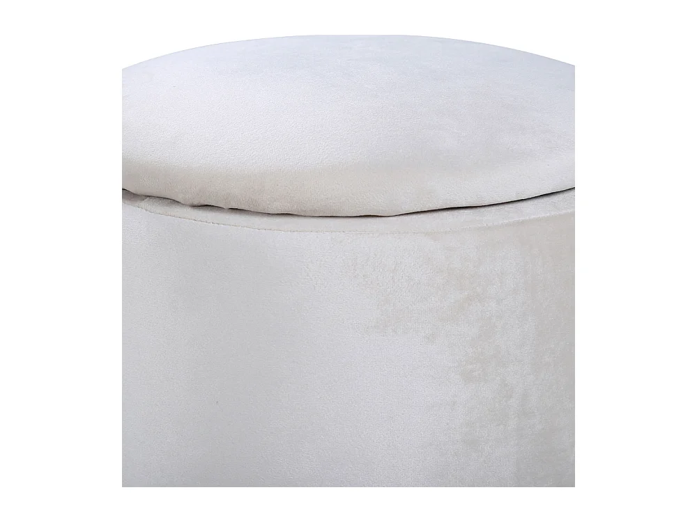 Pouf Limpen Ø32cm velluto con contenitore bianco.