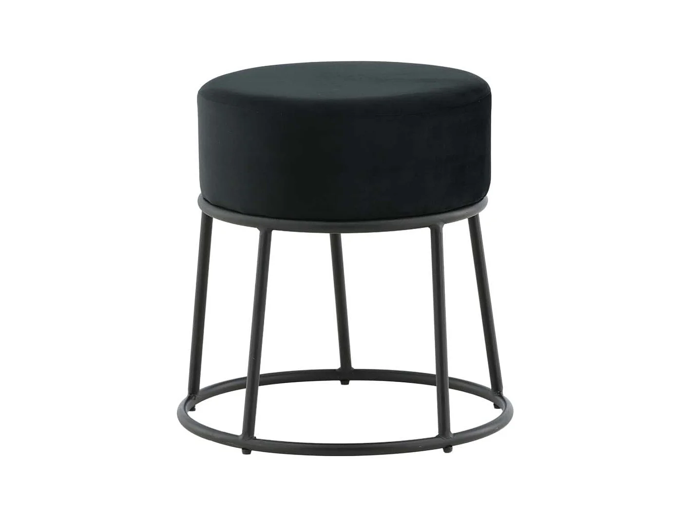 Pouf Design en Velours "Petra" 46cm Noir