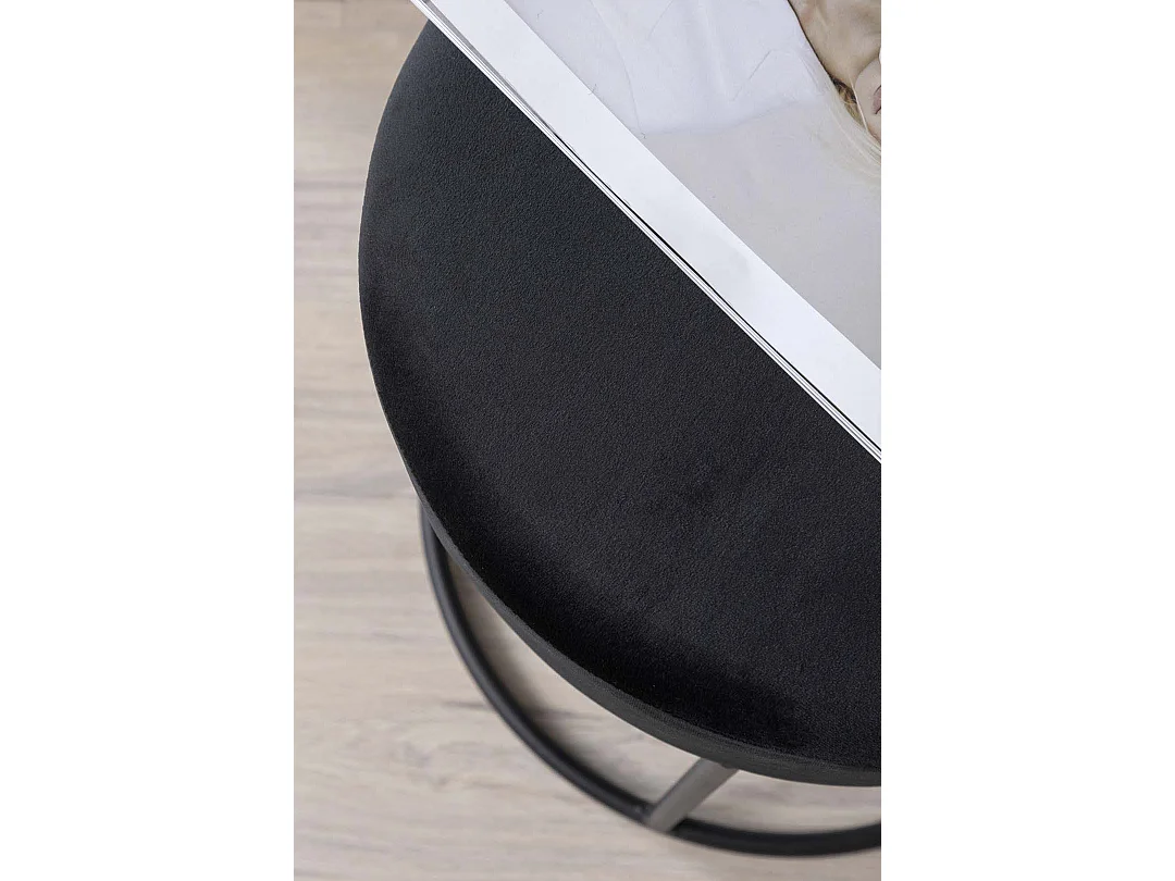 Pouf Design en Velours "Petra" 46cm Noir