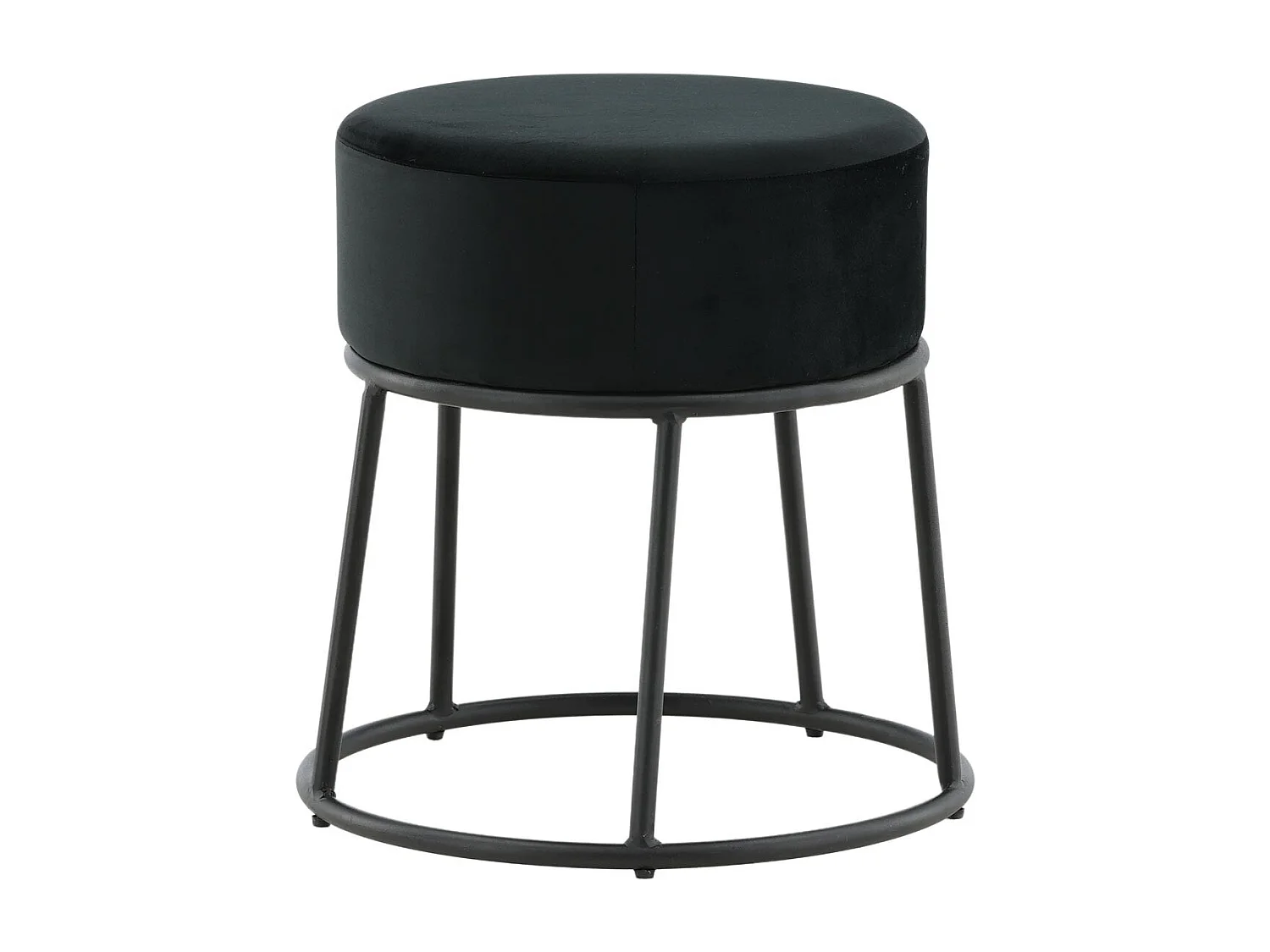 Pouf Design en Velours "Petra" 46cm Noir